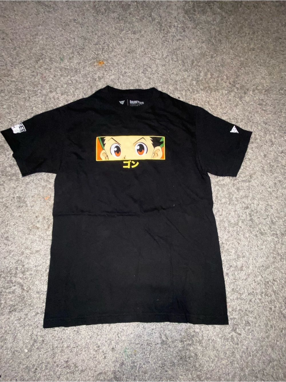 Hunter Black Anime Eye Graphic Tee with Yellow Accent